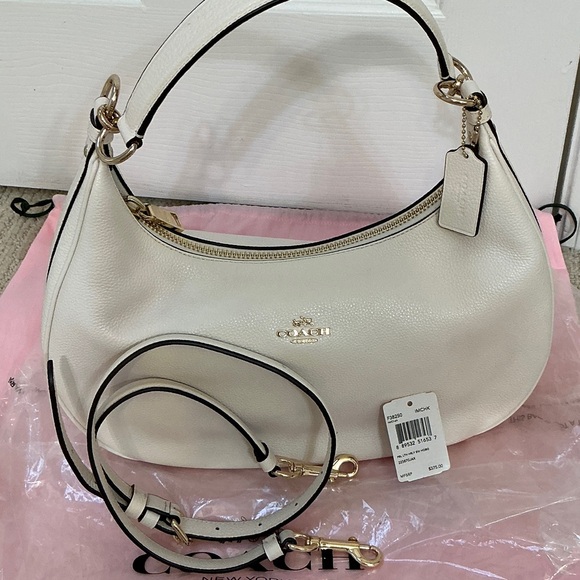 NWT- Coach Cream/Chalk Harley Leather Shoulder Bag - Picture 7 of 7